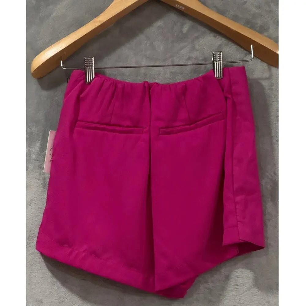 Skort Hot Pink Wrap Mini Skirt Shorts Barbiecore Pickleball Tennis NWT Size S